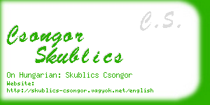 csongor skublics business card